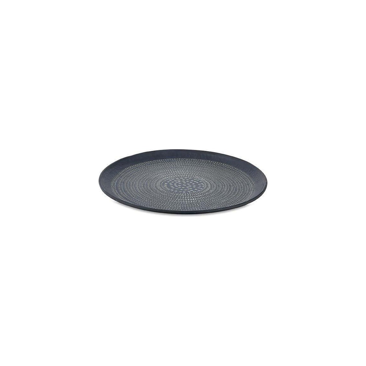 Mahika Large Round Etched Aluminium Tray - Black