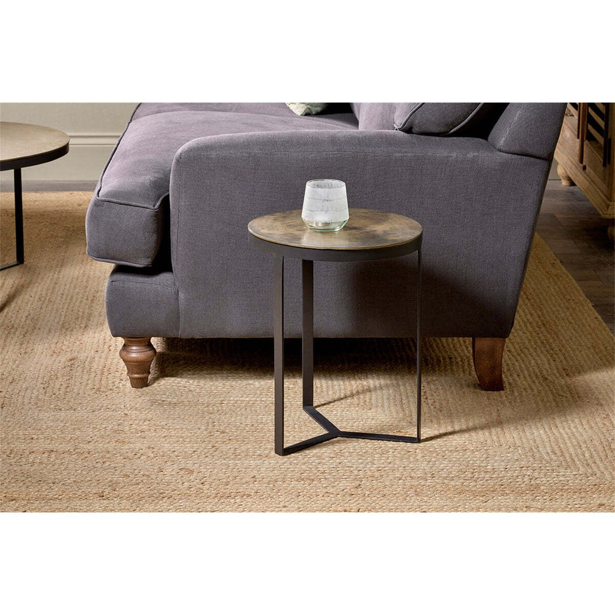 Maba Nest of 2 Side Tables - Antique Brass