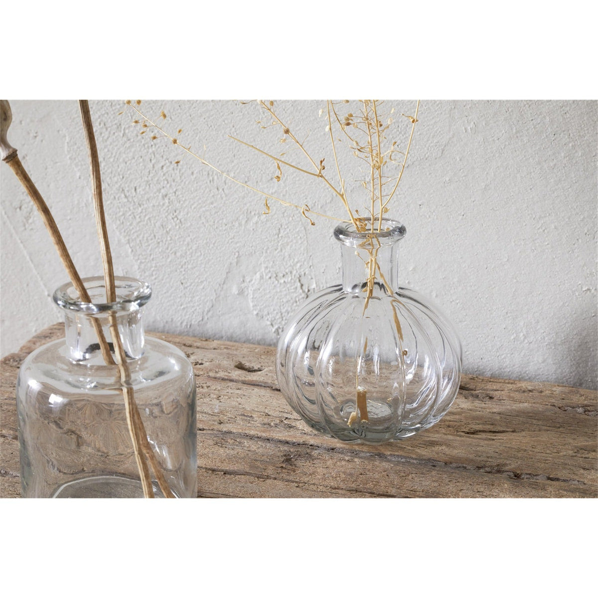 Mayumi Recycled Glass Bud Vases - Clear - Set of 3