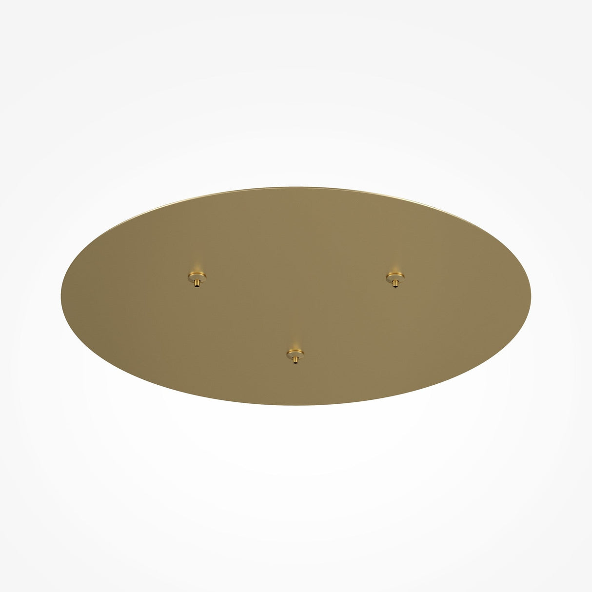 The Rim Cluster Canopy 3 Light Round - Brass is a round brass canopy with three attachment points against a plain white background, ideal for pendant lights and enhancing interior lighting décor.