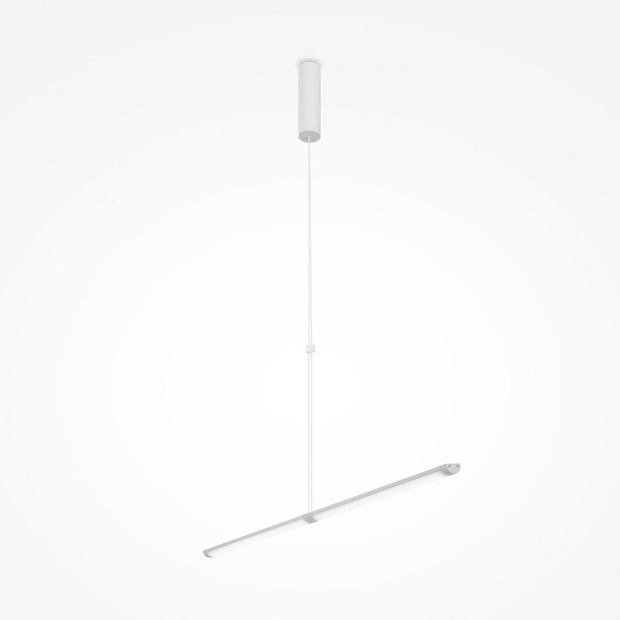 Explore the Supersymmetry LED Pendant Light 17W 4000K in White, featuring a sleek horizontal LED bar and cylindrical ceiling mount. This contemporary design embodies elegance and modernity, making it perfect for a neutral backdrop.