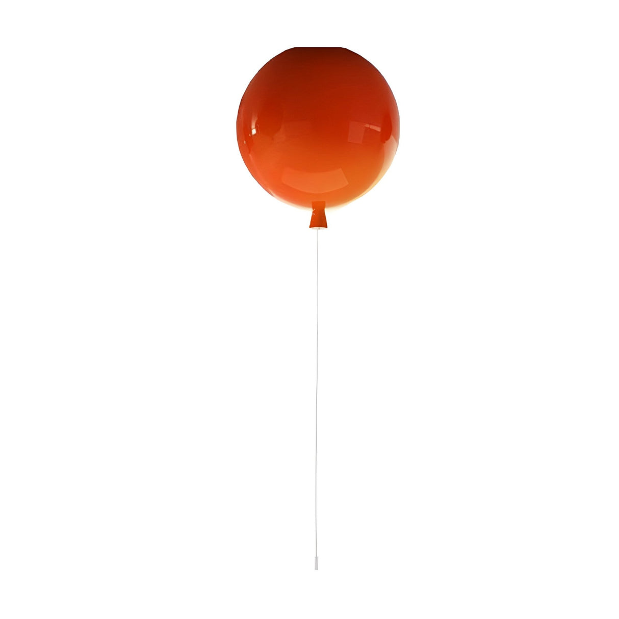 A single orange balloon with a string, floating against a plain white background—evoking the playful style of the Memory Ceiling Light.