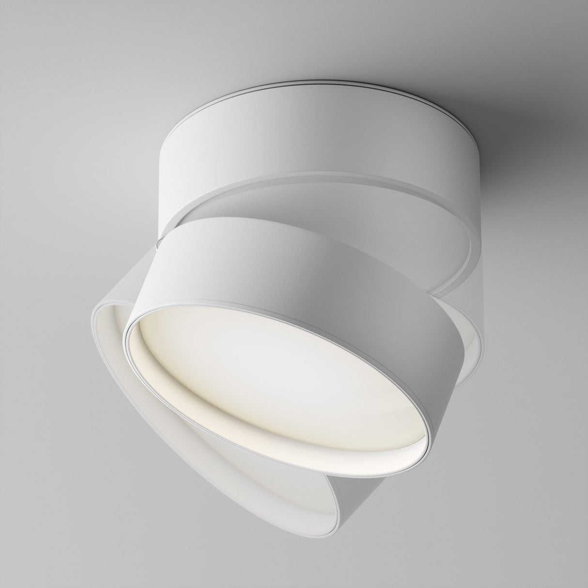 The Onda LED Single Spotlight 18W 4000K - White offers a contemporary style with its double-layered, overlapping cylindrical design. It features an adjustable head providing soft, perfectly diffused 4000K illumination.