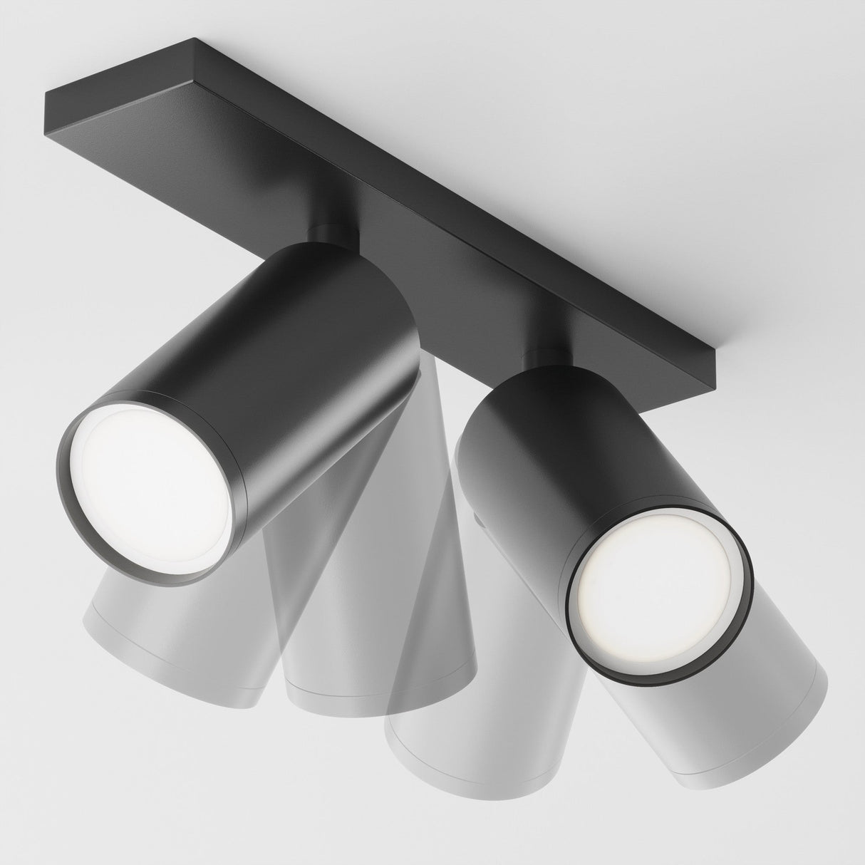 The Focus S Twin Bar Spotlight in black, featuring two horizontally aligned cylindrical spotlights, brings sophistication to modern interiors. Its sleek minimalist design offers adjustable downward lighting, making it a stylish and functional choice.