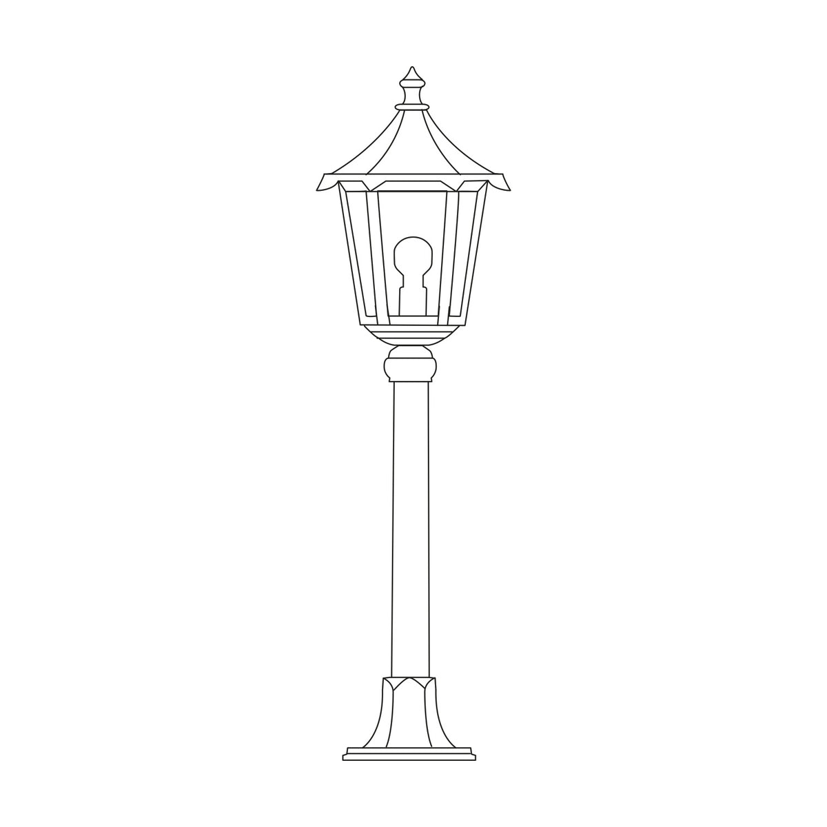 Astragal Copper Top Outdoor Bollard Light - 116cm