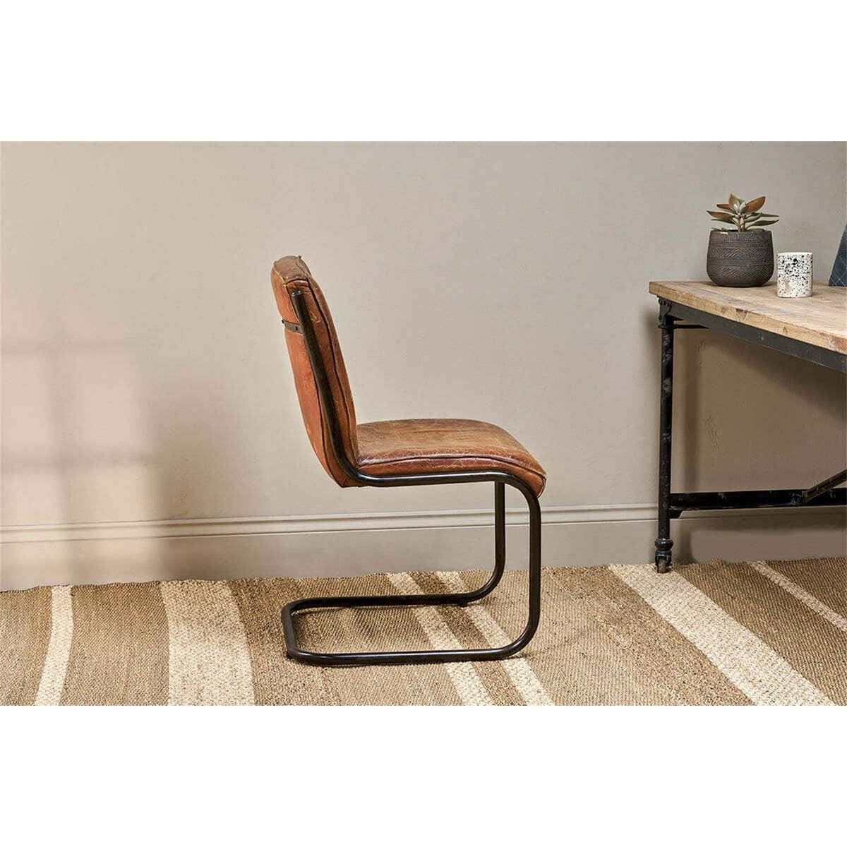 Narwana Leather Desk Chair - Aged Tan