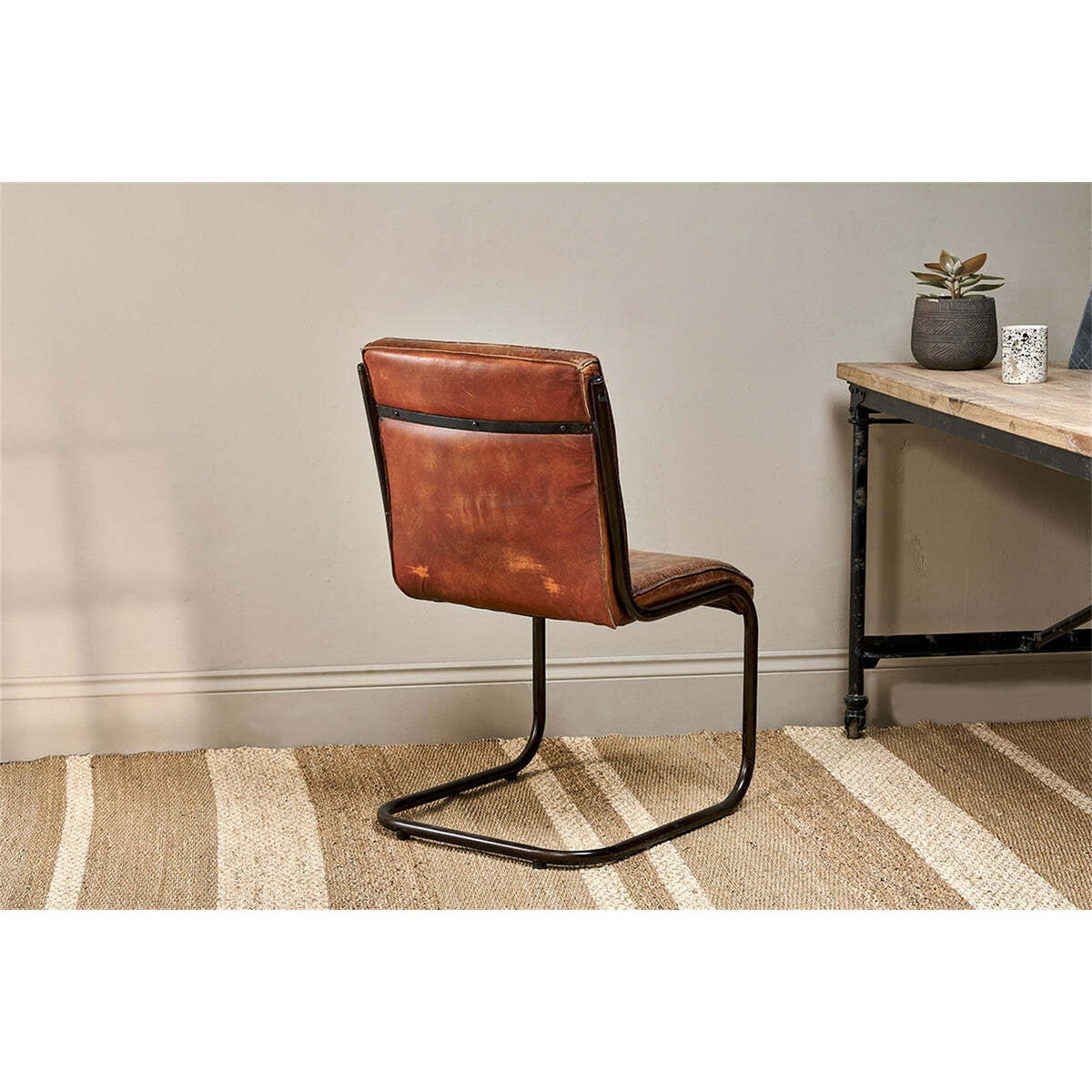 Narwana Leather Desk Chair - Aged Tan