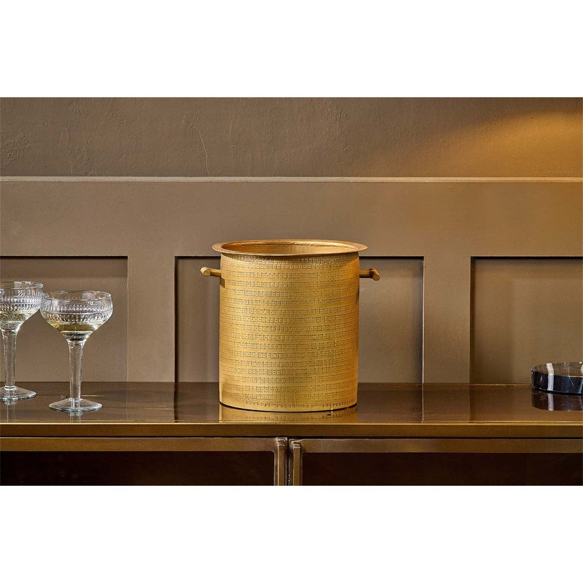 Nalgora Etched Wine Cooler - Antique Brass