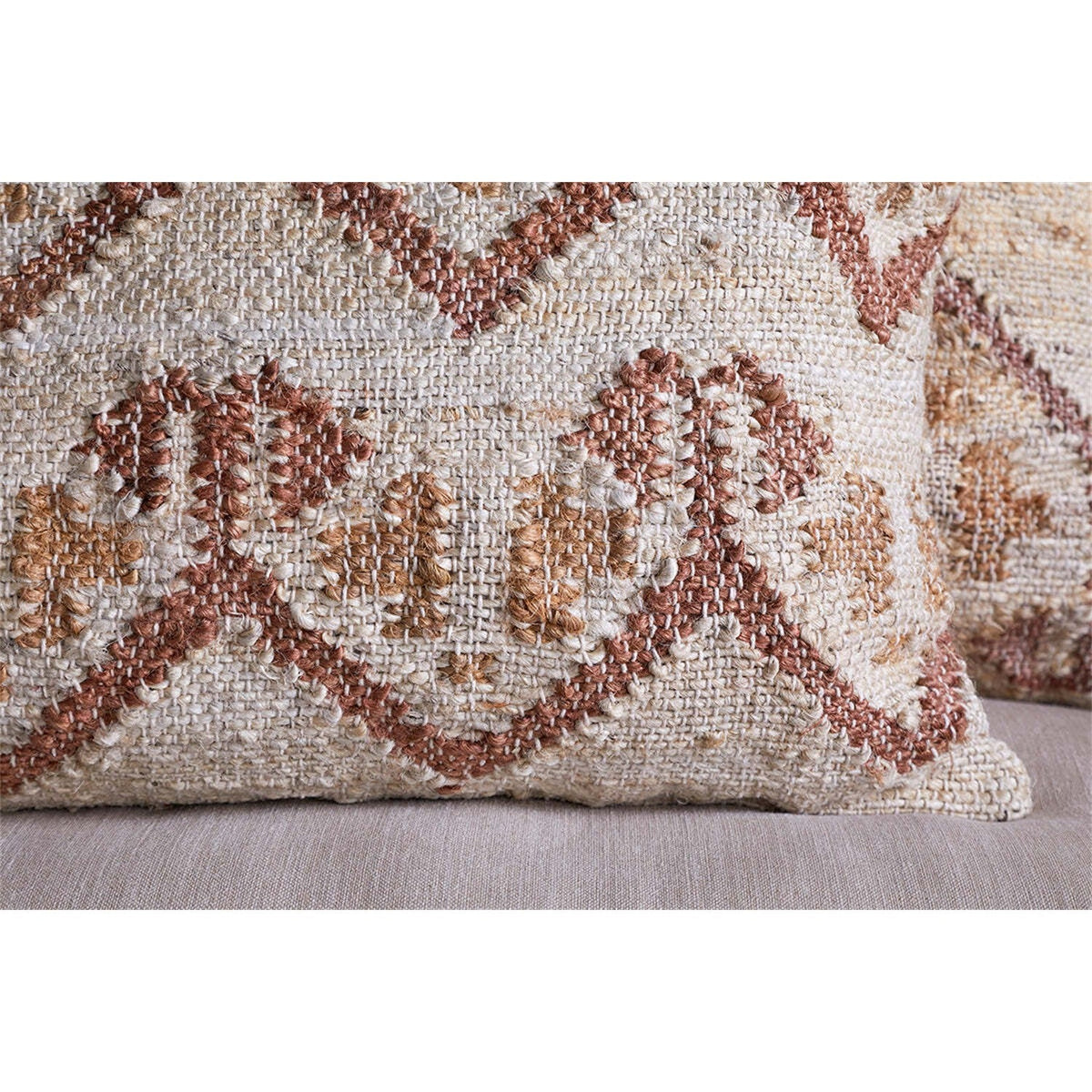 Nuvali 50 x 50cm Cotton & Jute Cushion Cover - Rust