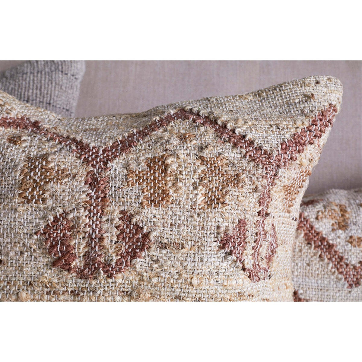 Nuvali 60 x 40cm Cotton & Jute Cushion Cover - Rust