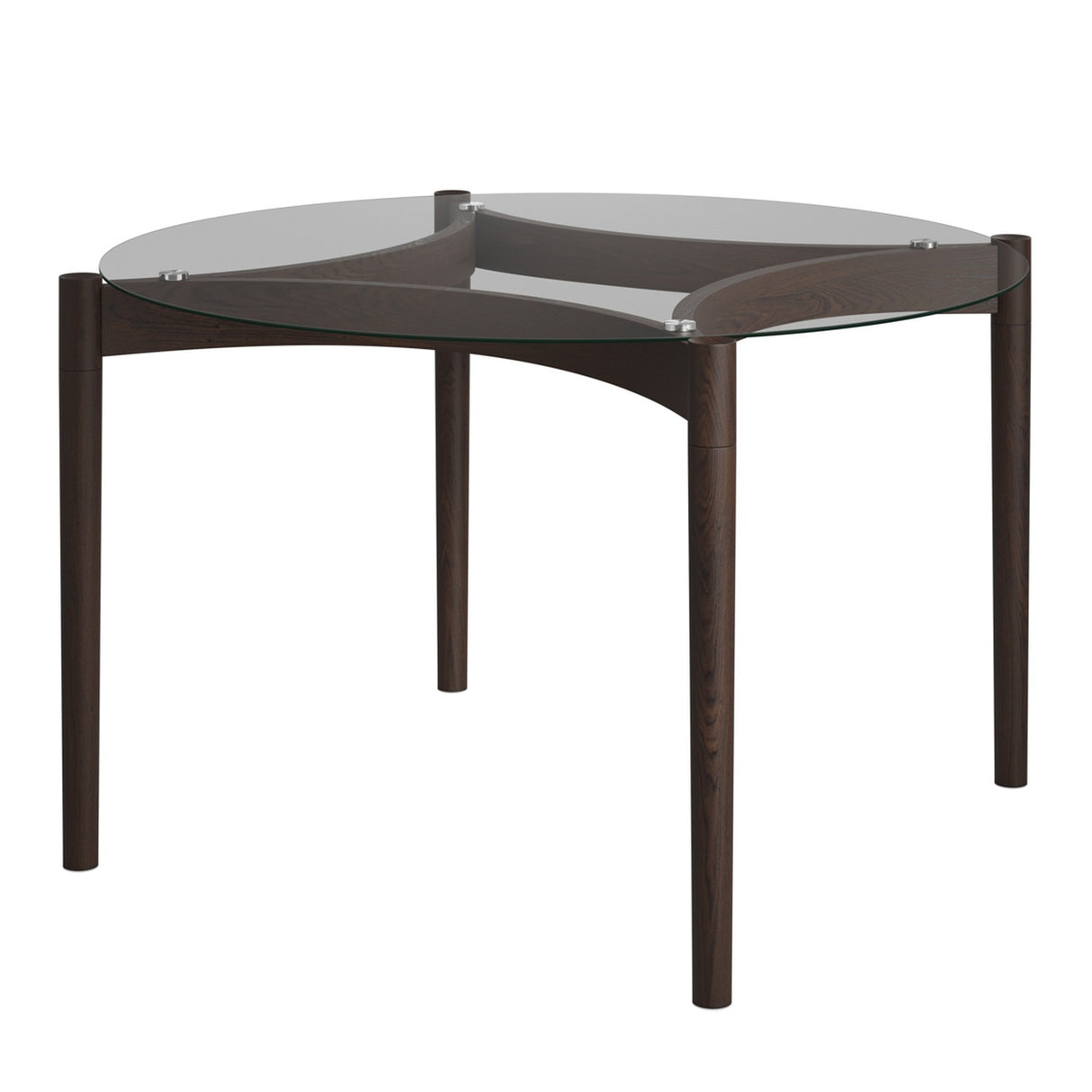 Ned Dining Table - Clear with Chocolate