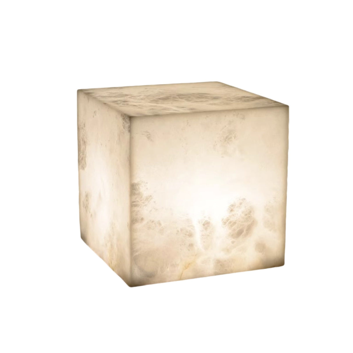 Blocchetto LED Cube Alabaster Table Lamp 15cm - Brass