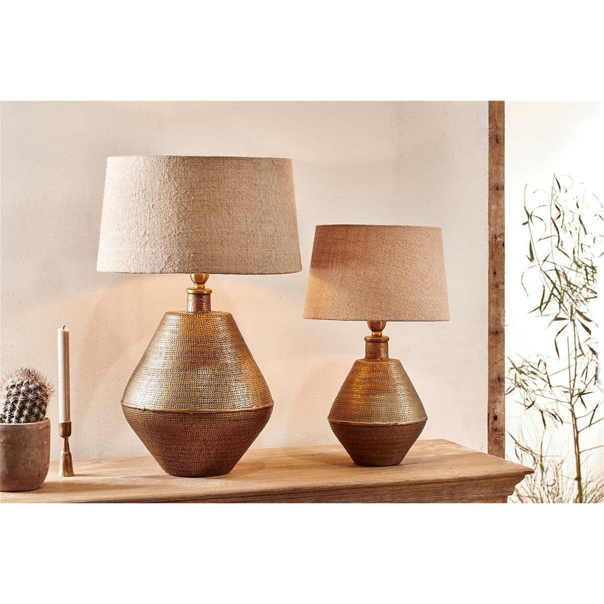 Nalgonda Large Lamp Base - Antique Brass