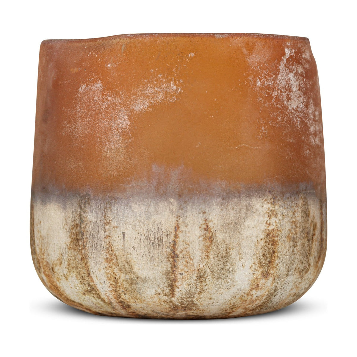 Ngolo Medium Recycled Glass Tealight Holder - Amber