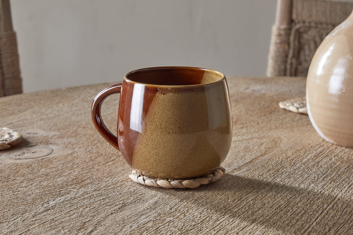 Naav Extra Large Reactive Glaze Ceramic Mug - Mustard