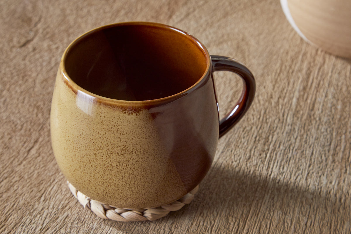 Naav Extra Large Reactive Glaze Ceramic Mug - Mustard