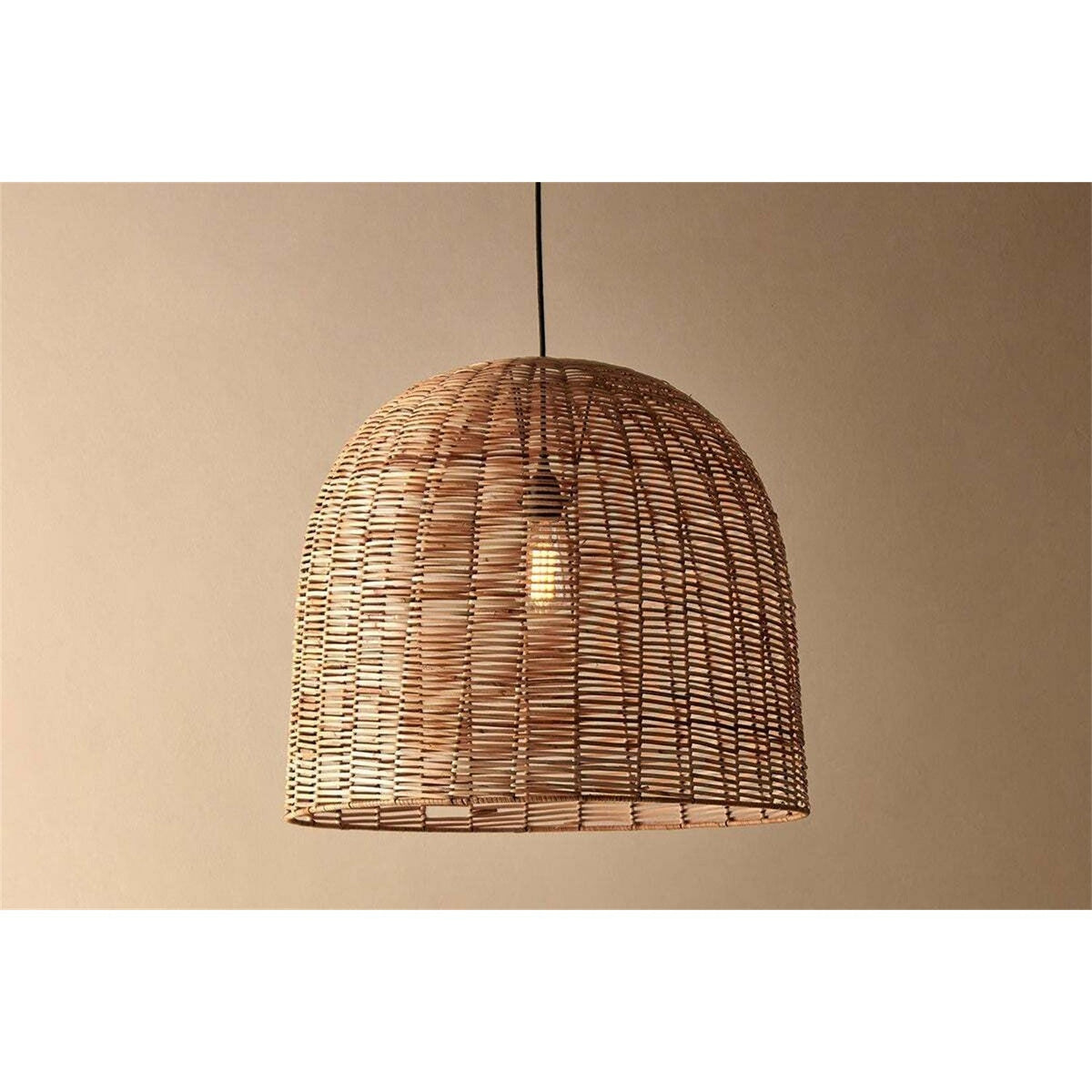 Noko Large Wicker Dome Pendant Light - Natural