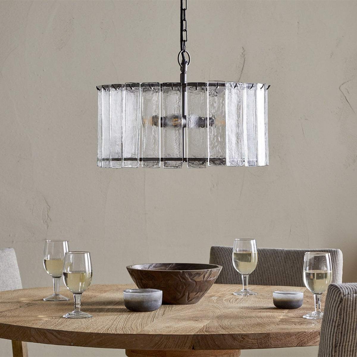 Nauka 3 Light Pendant Light - Aged Bronze & Clear