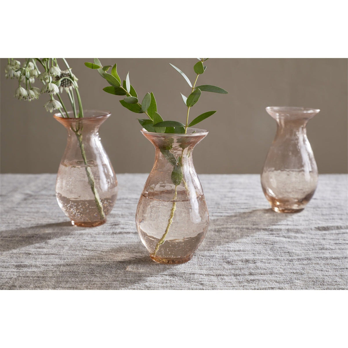 Bapti Glass Bud Vases - Dusty Terracotta - Set of 3