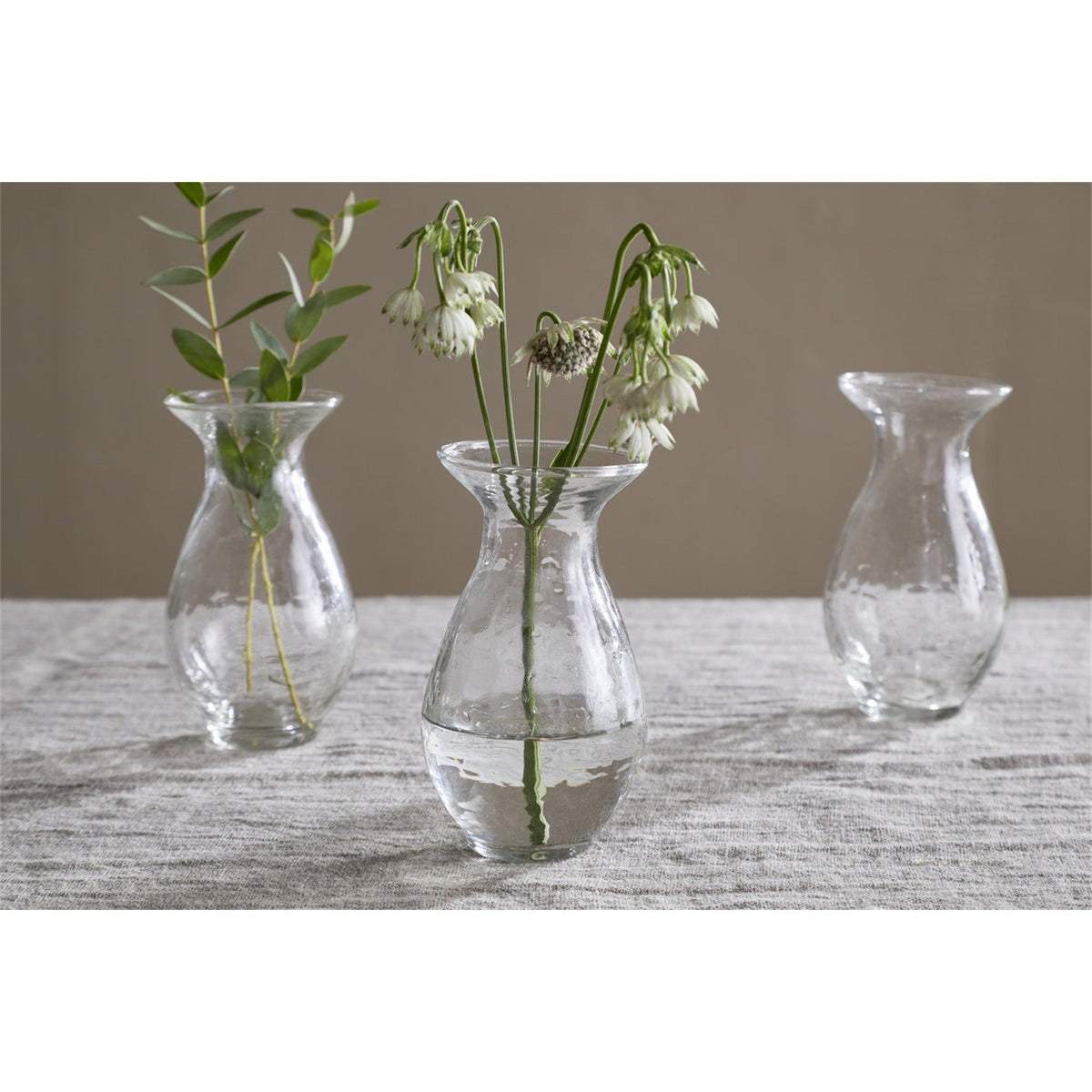 Bapti Glass Bud Vases - Clear - Set of 3