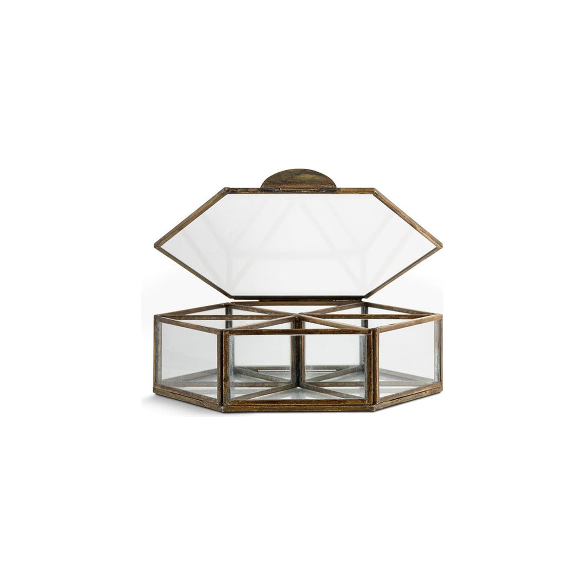 Sitara Small Hexagonal Jewellery Box - Antique Brass