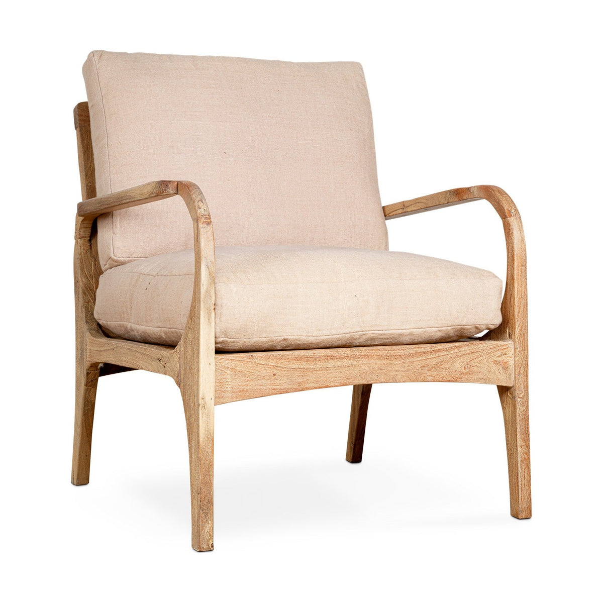 Jaya Acacia Wood & Linen Armchair - Natural