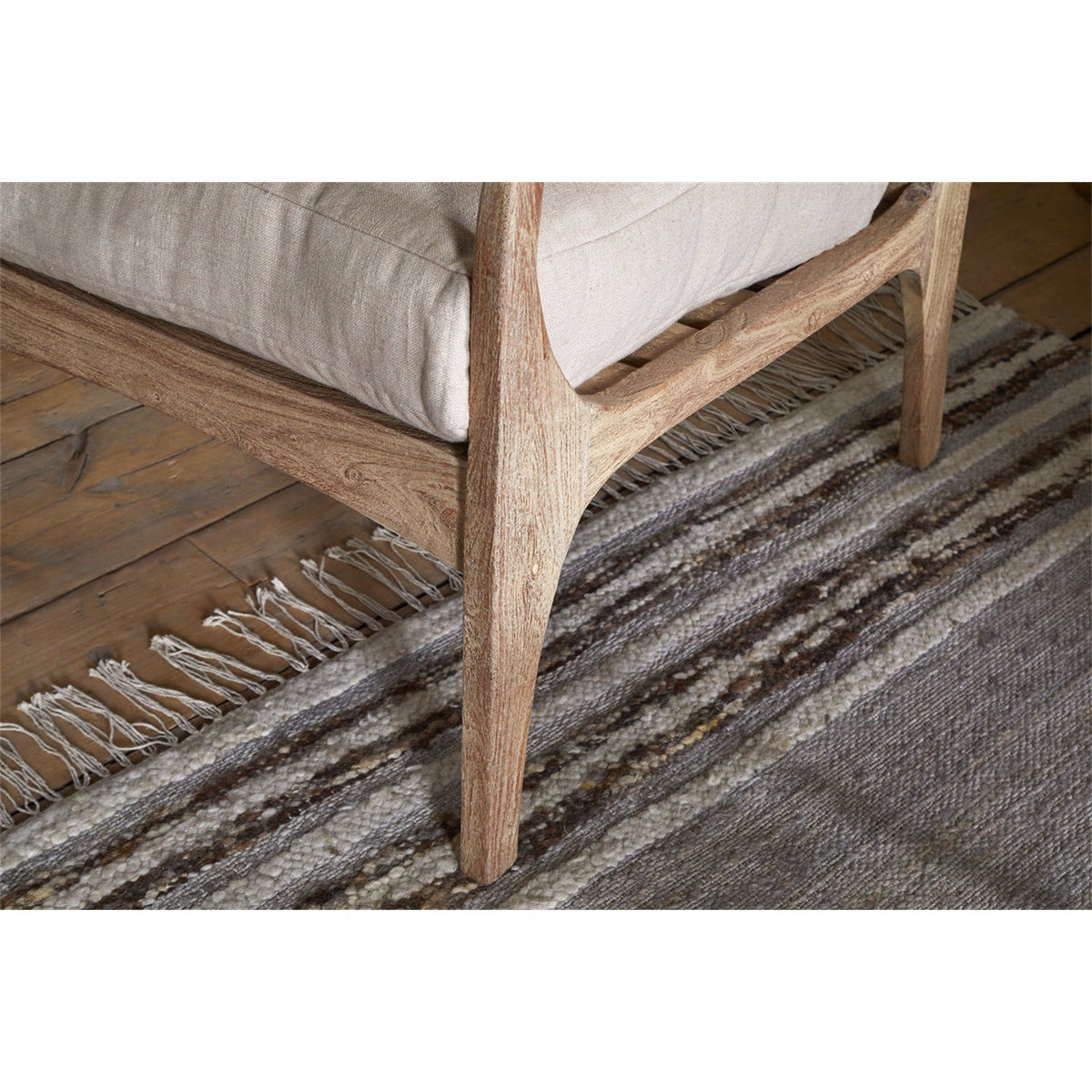 Jaya Acacia Wood & Linen Armchair - Natural