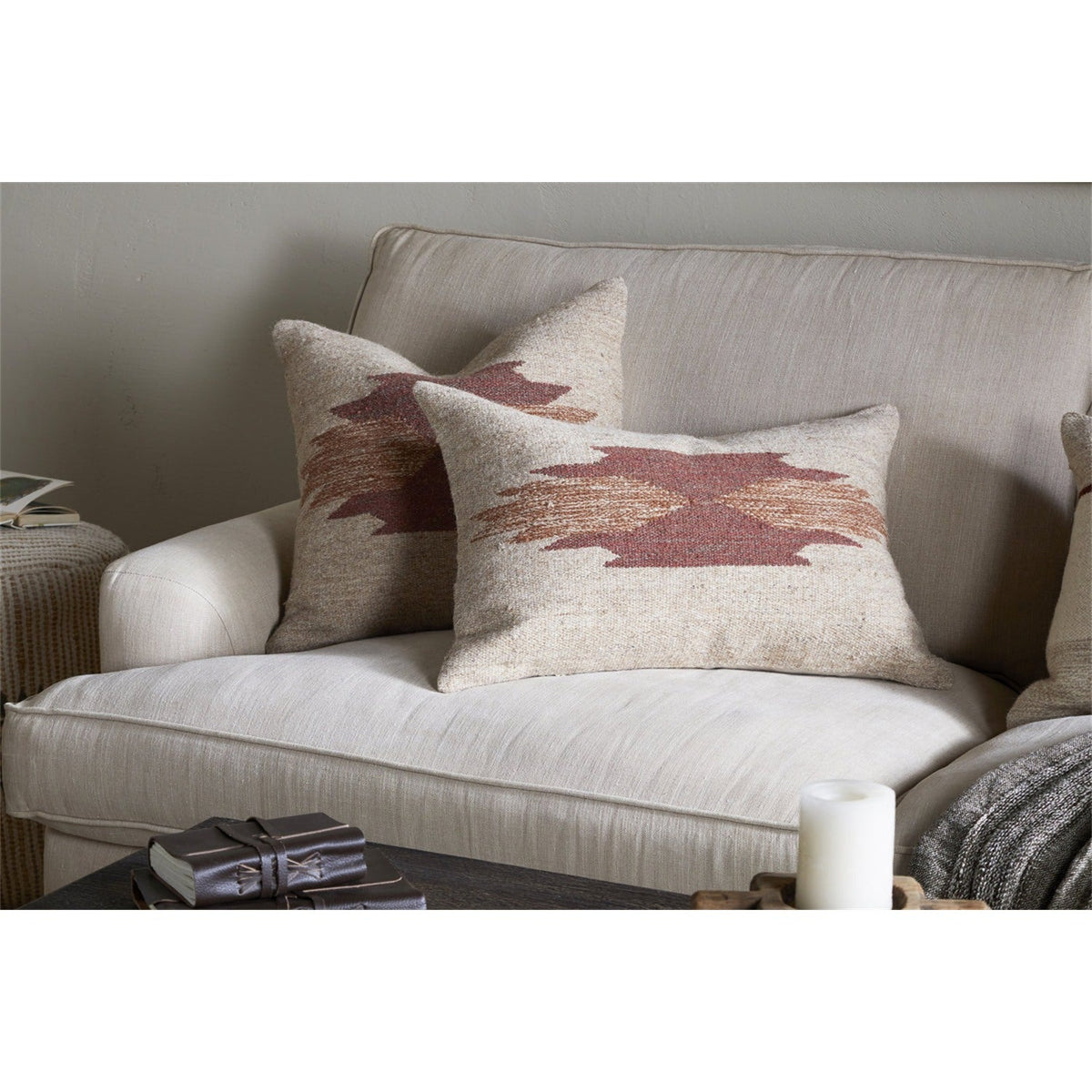 Kabir 60 x 40cm Wool & Cotton Cushion Cover - Rust