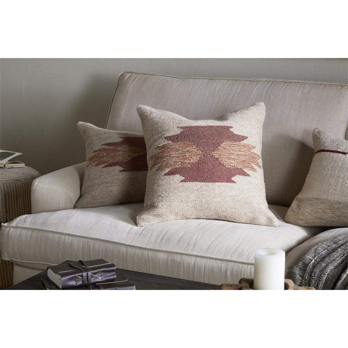 Kabir 50 x 50cm Wool Cushion Cover - Rust