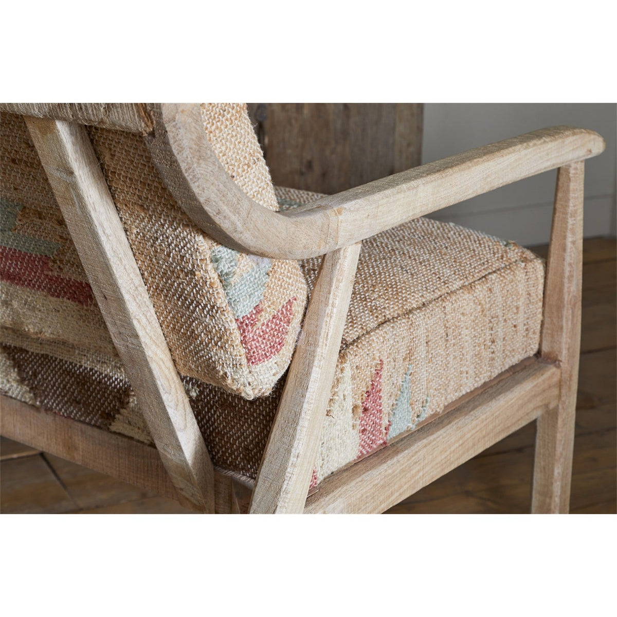 Kavya Kilim Occasional Armchair - Natural