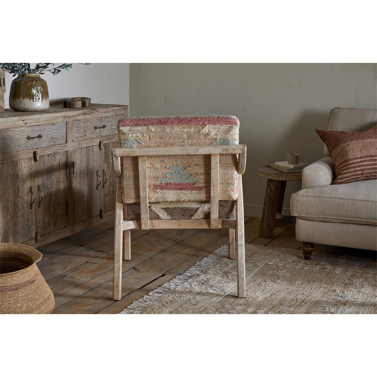 Kavya Kilim Occasional Armchair - Natural