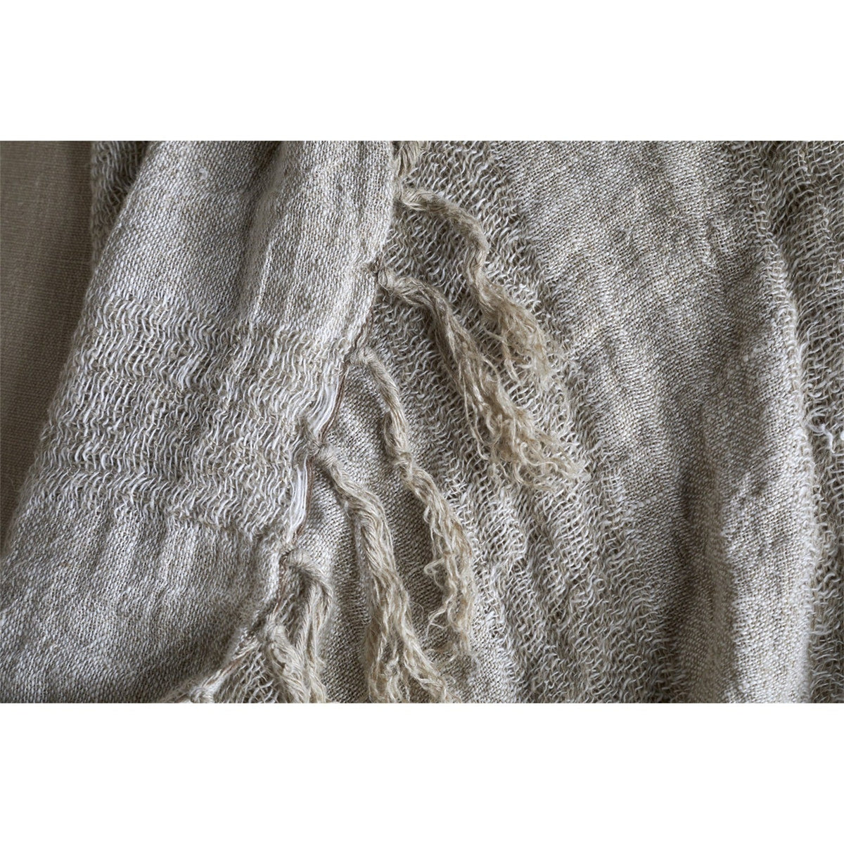 Munir 140 x 200cm Linen Throw - Charcoal