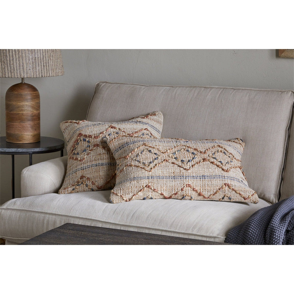 Nila Esha 50 x 50cm Cushion Cover - Rust & Indigo