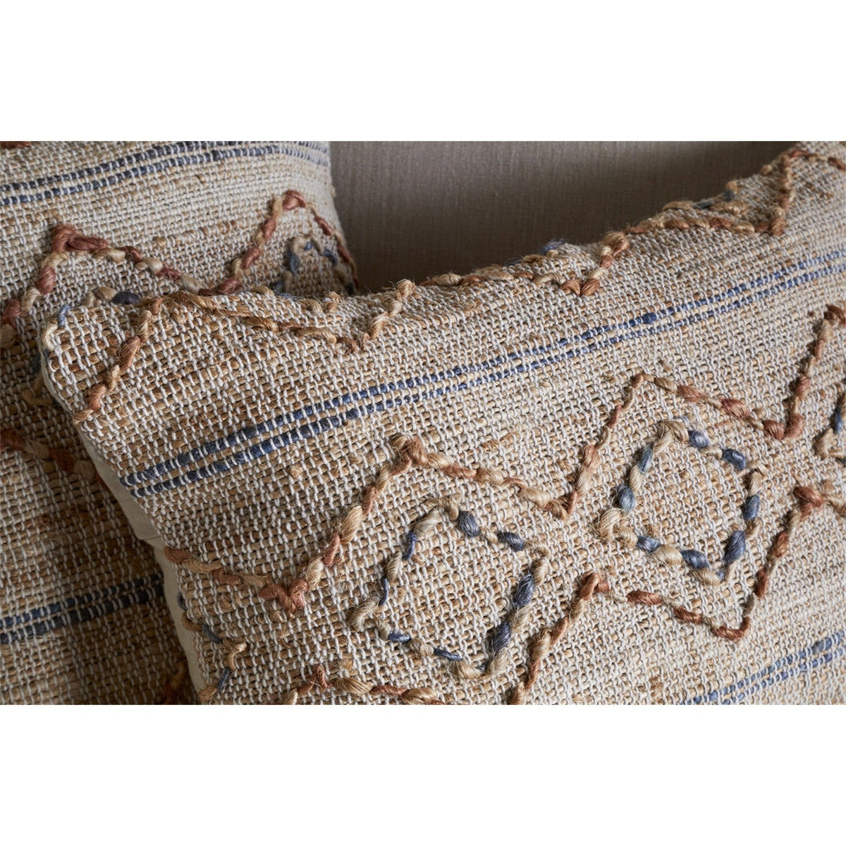 Nila Esha 60 x 40cm Cushion Cover - Rust & Indigo
