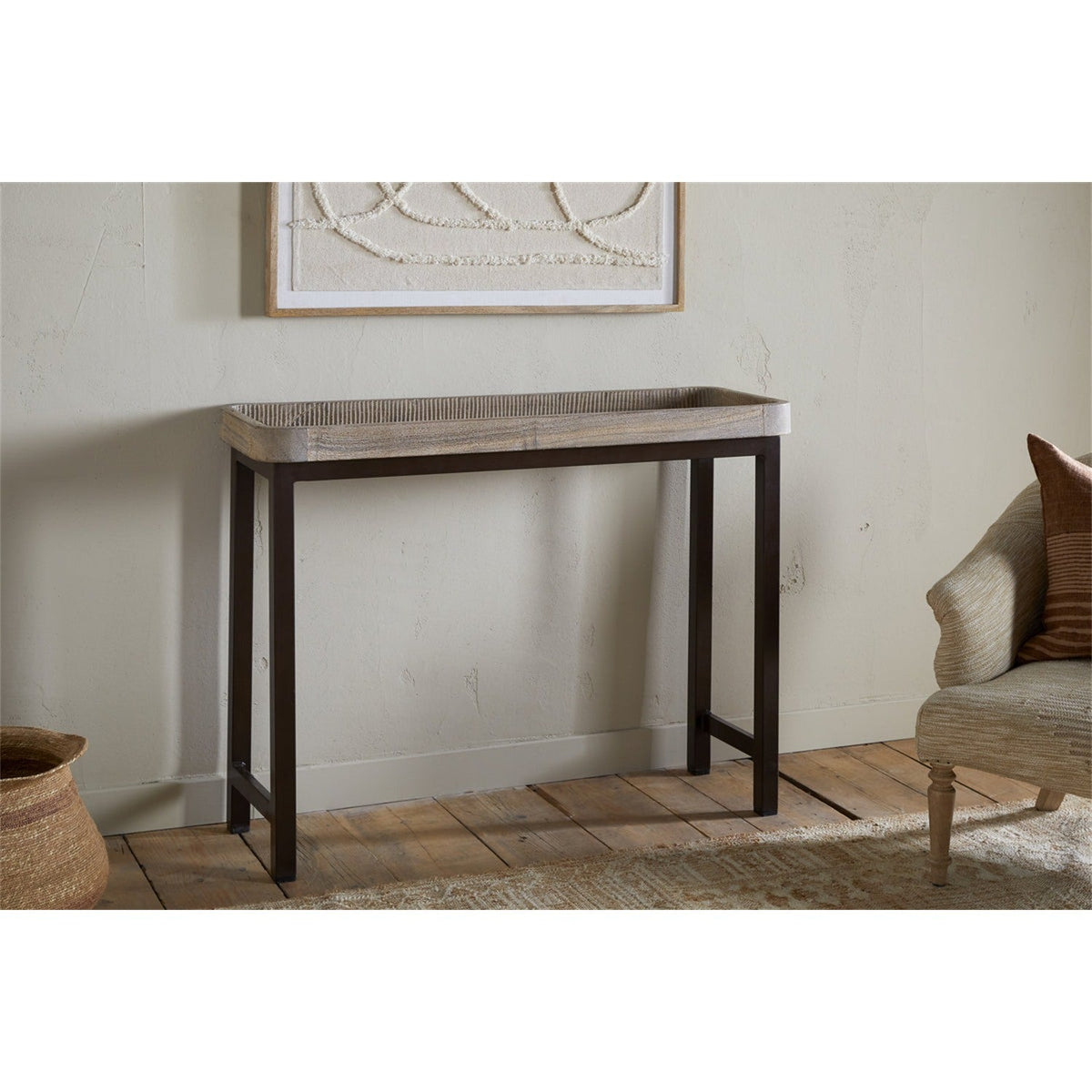 Nisha Reclaimed Wood & Iron Console Table - Natural