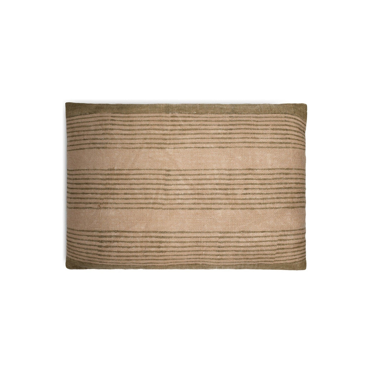 Eesha 60 x 40cm Striped Jute Cushion Cover - Sage Green