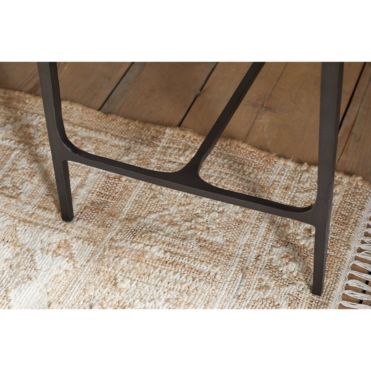 Sita Reclaimed Wood & Iron Side Table - Chocolate Brown