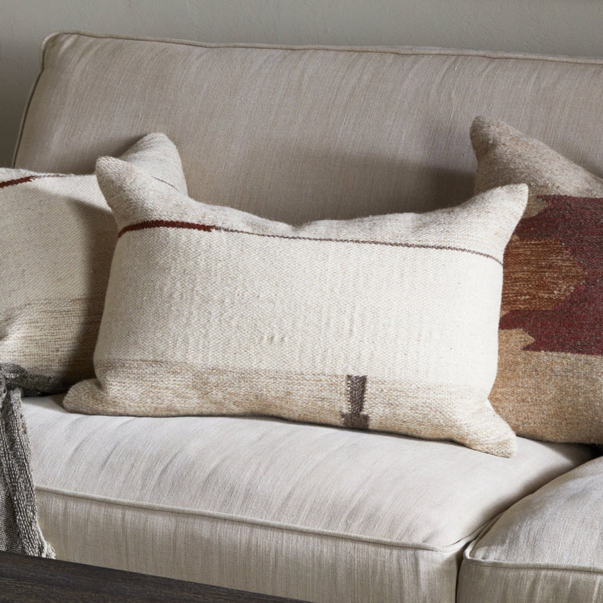 Tamil 60 x 40cm Wool Cushion Cover - Natural