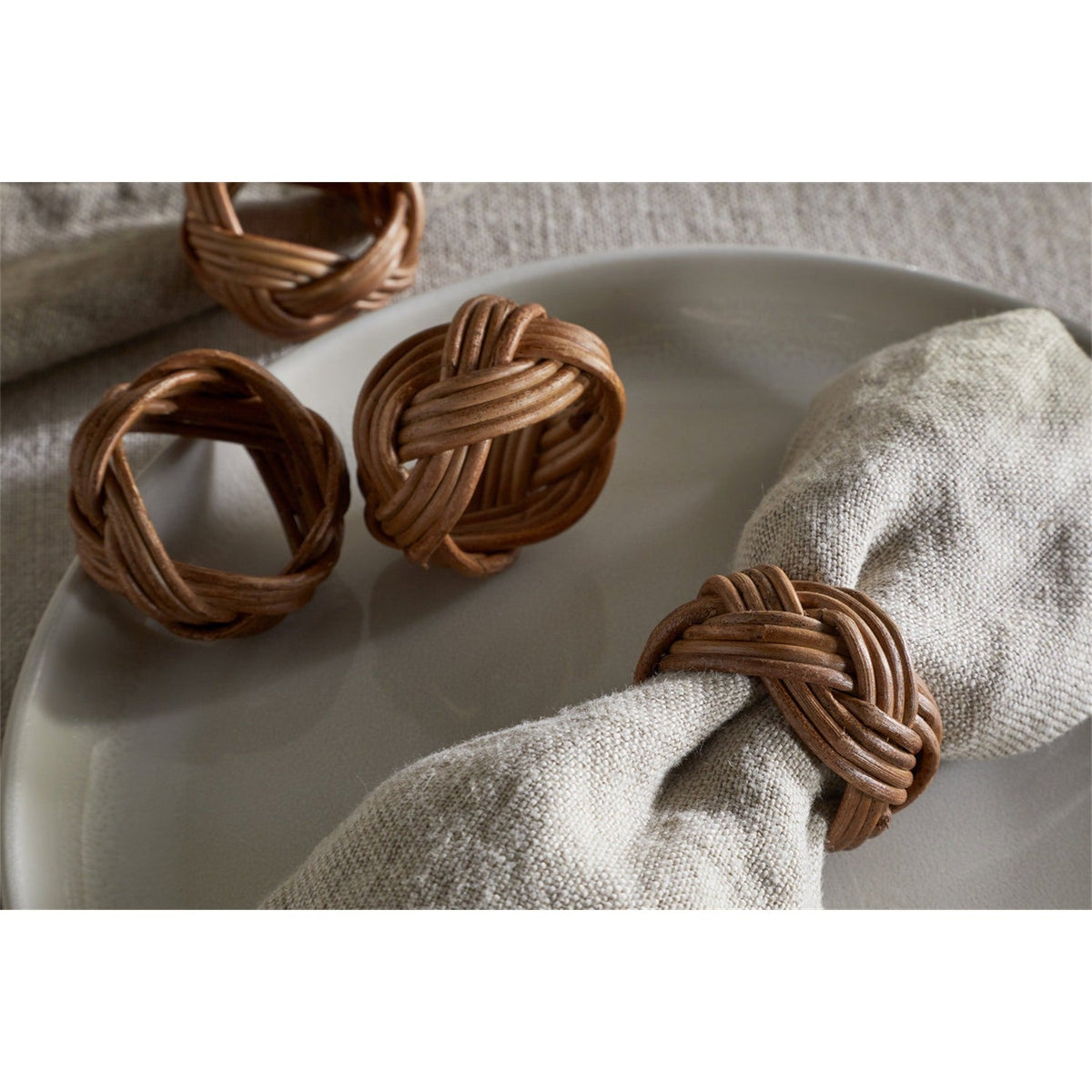 Bersama Rattan Napkin Rings - Natural - Set of 4