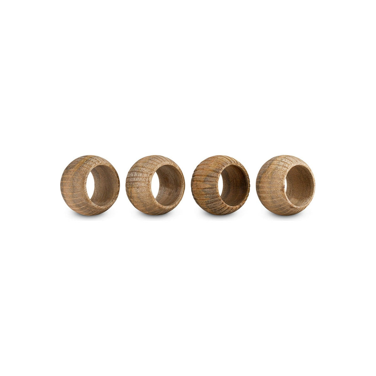 Vivan Mango Wood Napkin Rings - Natural - Set of 4