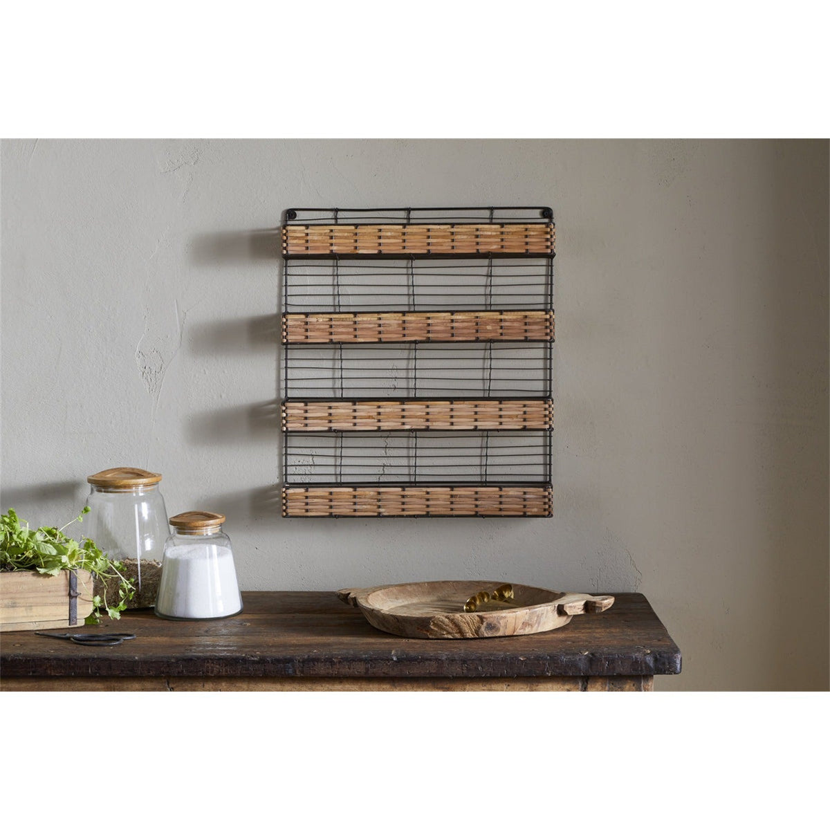 Montali Iron & Rattan Spice Rack - Natural