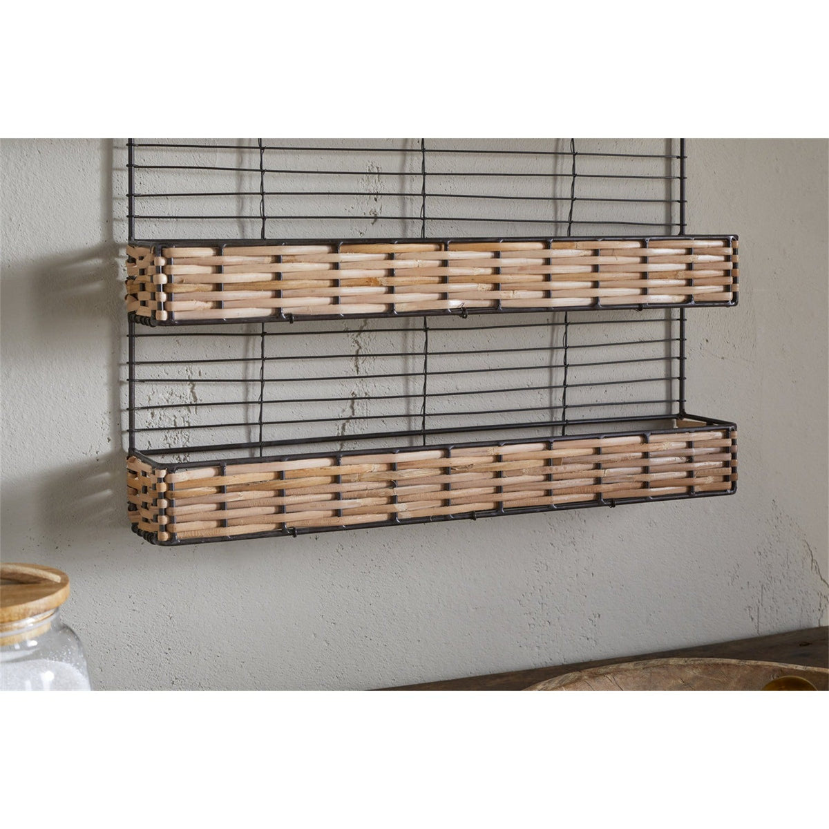 Montali Iron & Rattan Spice Rack - Natural