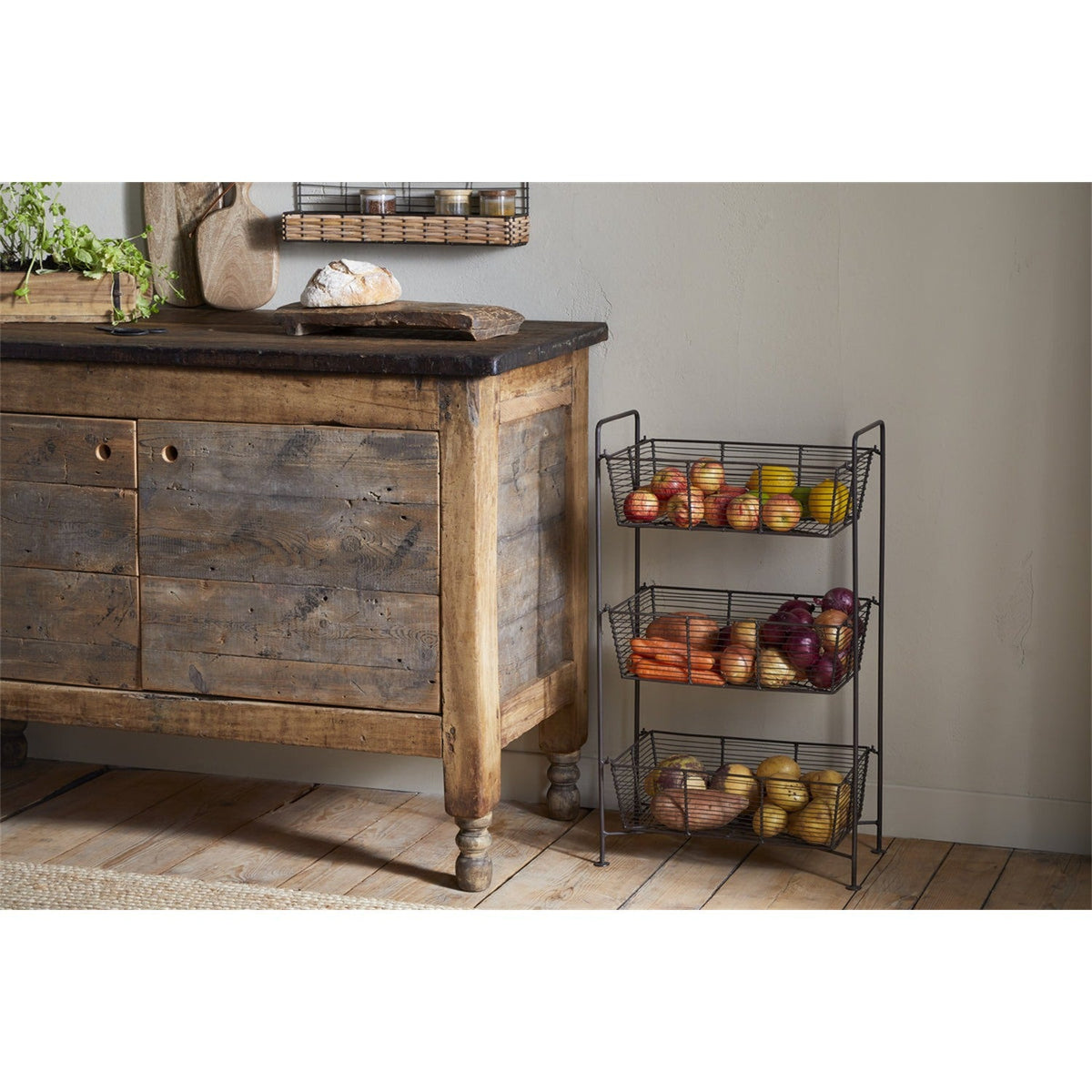 Inkollu Three Tier Storage Stand - Antiqued Brass