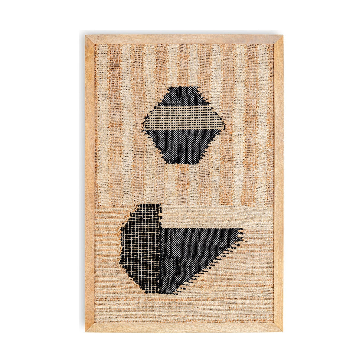 Kiran Textured Wall Art - Natural & Dark Blue