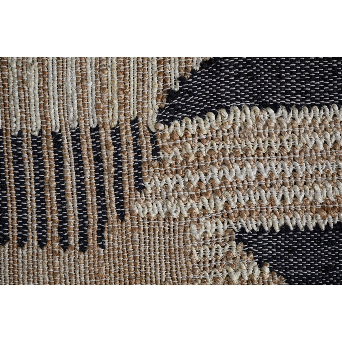 Birala Large Textured Wall Art - Natural & Dark Blue