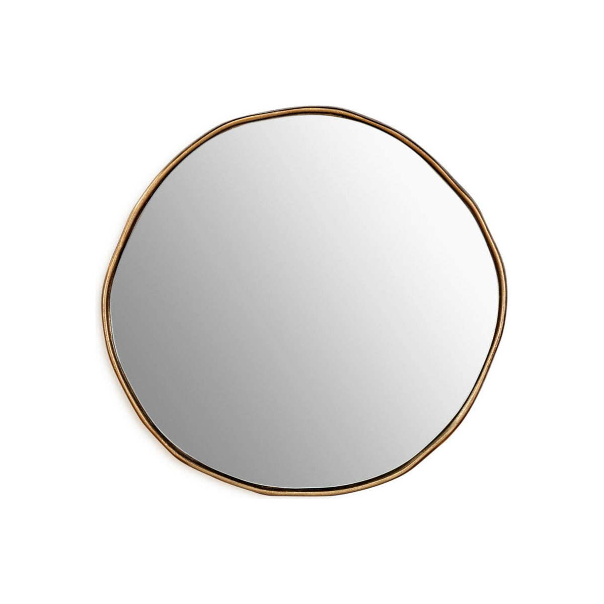 Mchanga Organic Shape Wall Mirror - Antique Brass