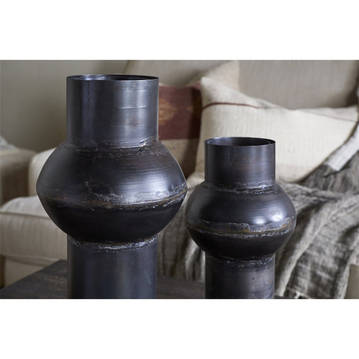Endo Small Reclaimed Iron Vase - Aged Black