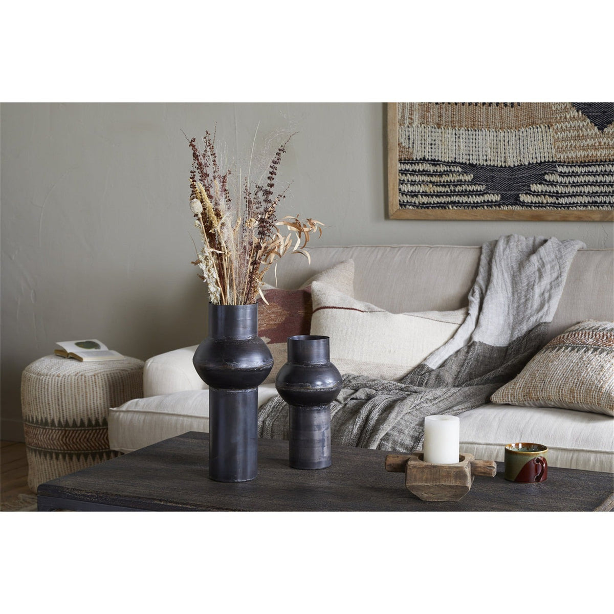 Endo Large Reclaimed Iron Vase - Aged Black
