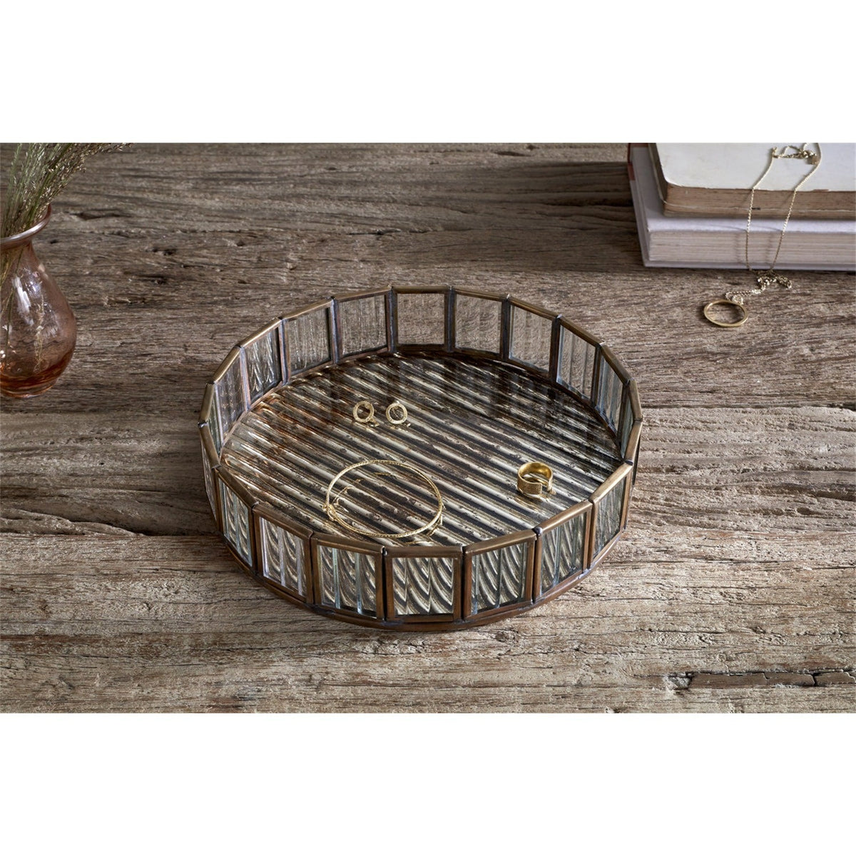 Ruaka Glass Vanity Tray - Brass