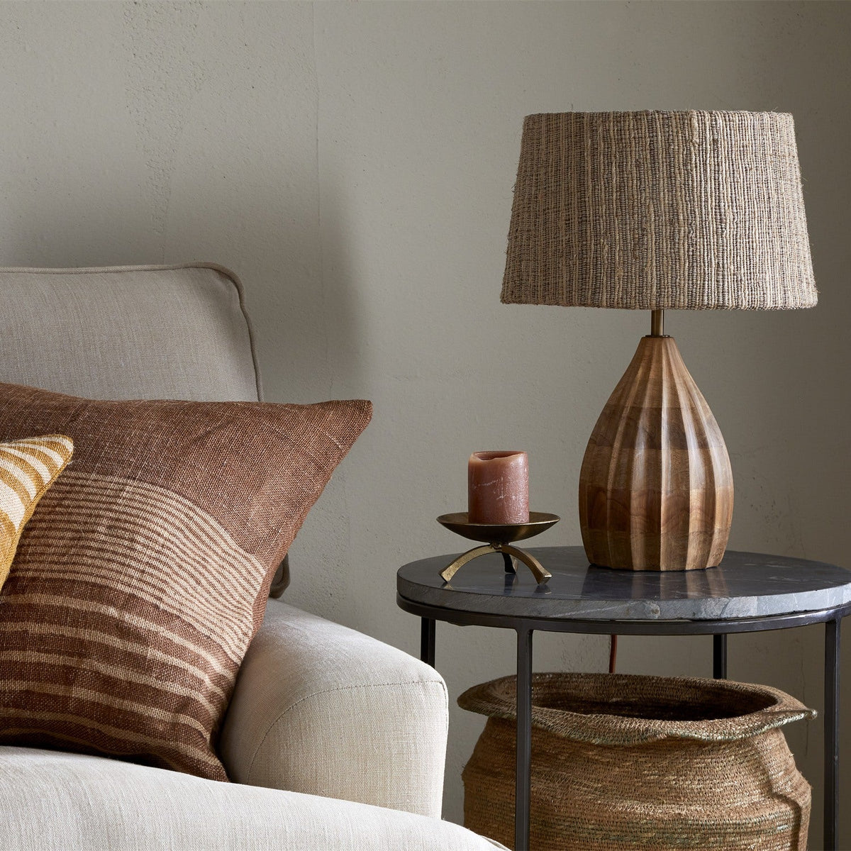 Awaa Mango Wood Bedside Table Lamp Base - Natural